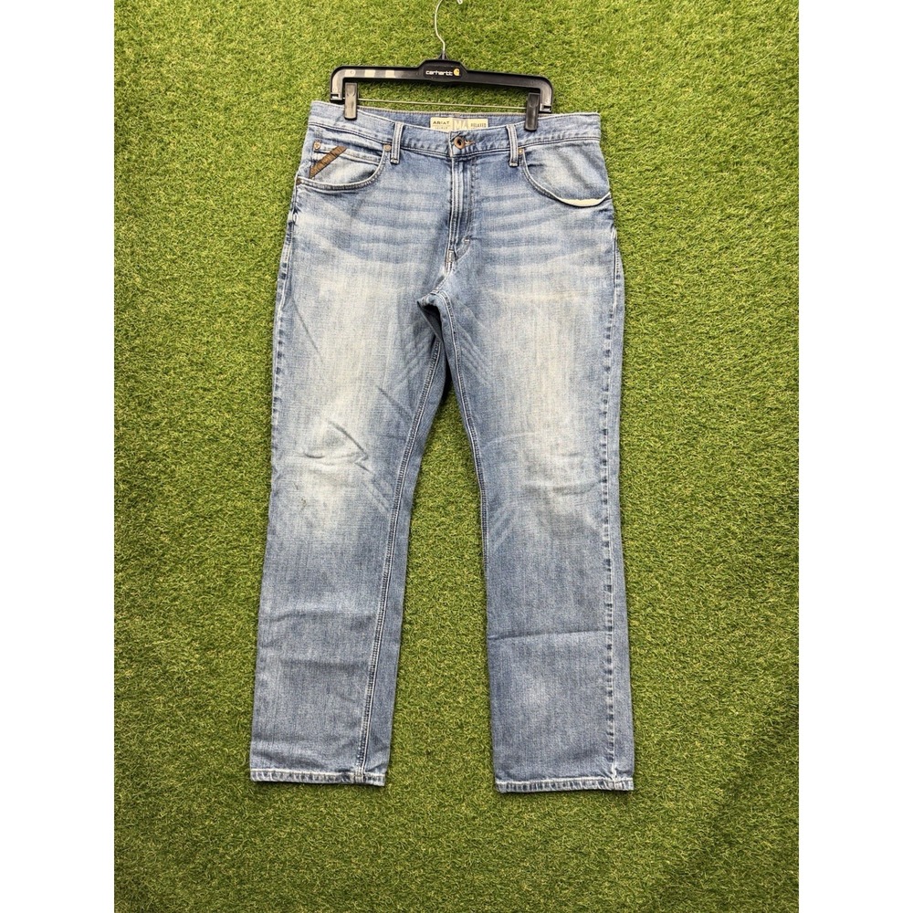 Ariat M4 Jeans Mens 34x34 Relaxed Straight Leg Blue Medium Wash Denim